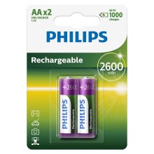 Philips R6B2A260/10 - 2 st Laddningsbara batterier AA MULTILIFE NiMH/1,2V/2600 mAh