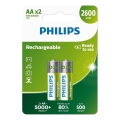 Philips R6B2A260/10 - 2 st uppladdningsbara batterier AA MULTILIFE NiMH/1,2V/2600 mAh