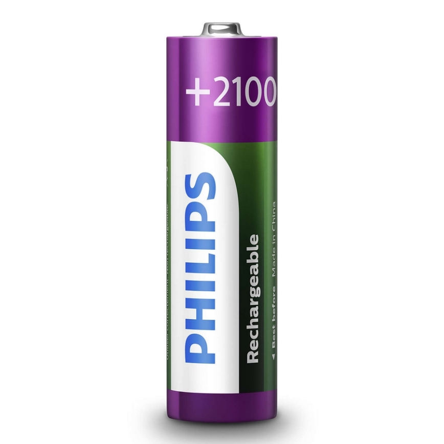 Philips R6B4A210/10 - 4 st uppladdningsbara batterier AA MULTILIFE NiMH/1,2V/2100 mAh