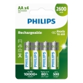 Philips R6B4B260/10 - 4 st uppladdningsbara AA-batterier NiMH/1,2V/2600 mAh