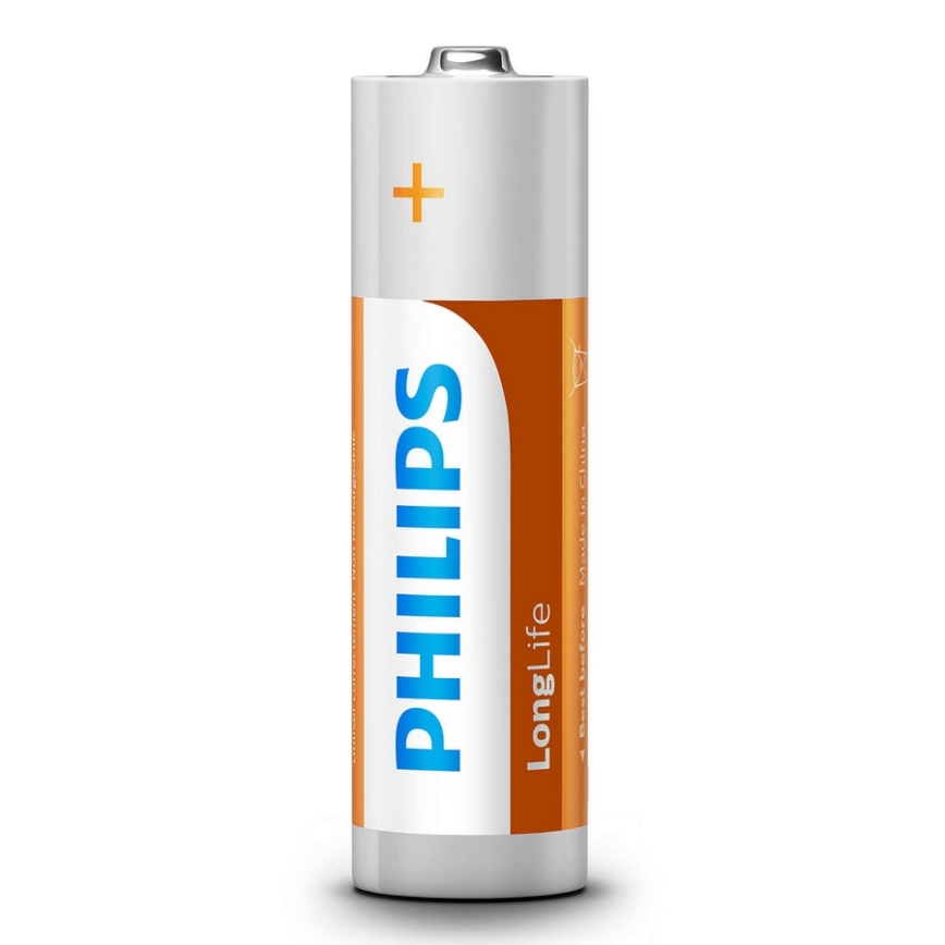 Philips R6L4F/10 - 4 st AA Zinkkloridbatterier LONGLIFE 1,5V 900mAh
