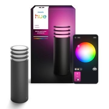 Philips - RGB-LED dimbar utomhuslampa Hue LUCCA 1xE27/8,1W/230V 25 cm 1000-20000K IP44