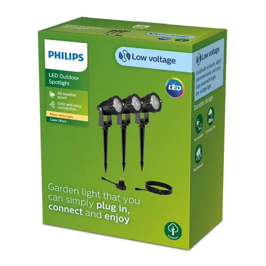 Philips - SET OM 3 LED Utomhusspot CAPER LED/1,5W/24/230V IP44