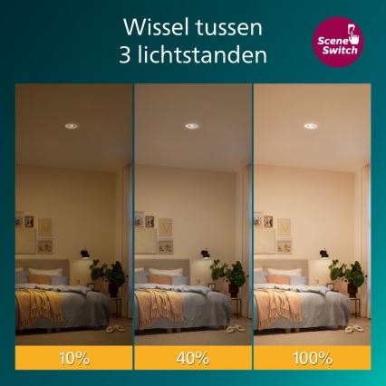 Philips - 3-pack dimbara infällda LED-armaturer CILANTRO LED/5W/230V 4000K vit