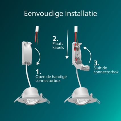 Philips - 3-pack dimbara infällda LED-armaturer CILANTRO LED/5W/230V 4000K vit
