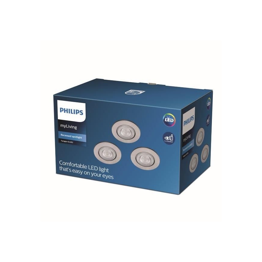 Philips - SET 3x Hängande LED-lampa TARAGON LED/4.5W/230V 2,700K