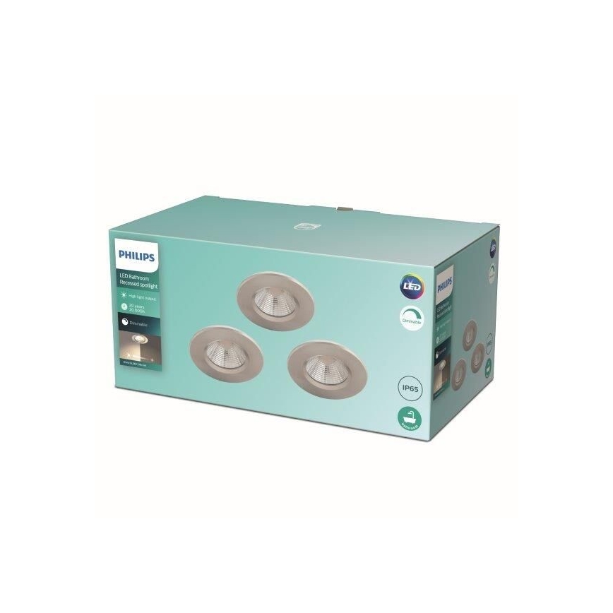 Philips - SET 3x LED Dimbar Badrumsbelysning LED/5,5W/230V 2700K IP65
