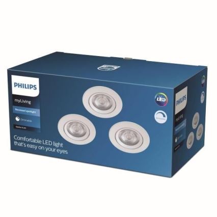 Philips - SET 3x LED Dimbar infälld belysning DIVE LED/5W/230V 2700K