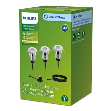 Philips - SET OM 3 LED Utomhus infällda armaturer SPORE LED/1W/24/230V IP67