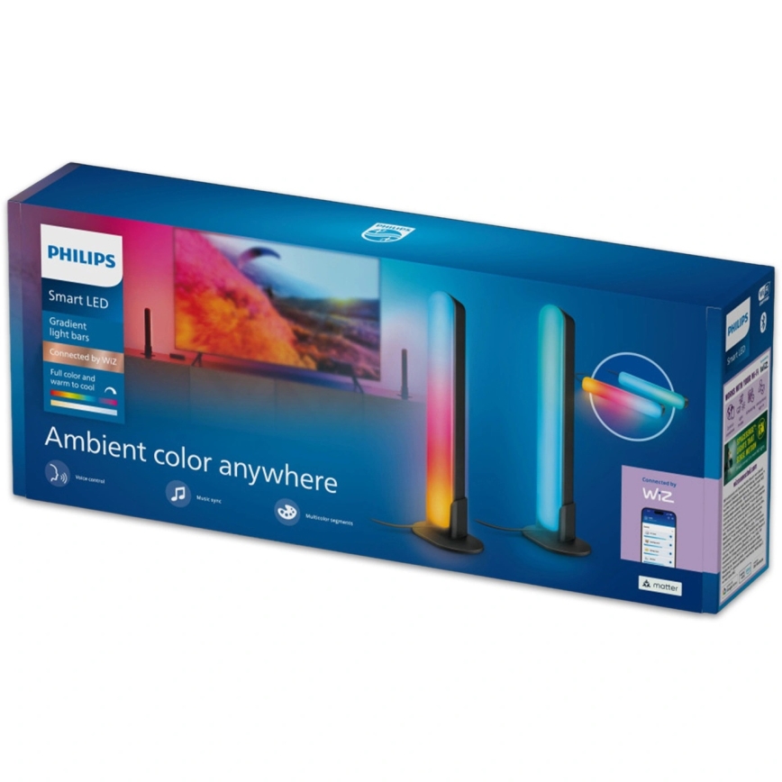 Philips - 2-pack LED RGBIC dimbara armaturer SMART GRADIENT LED/8W/230V 2700-6500K Wi-Fi