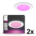 Philips - Set med 2 dimbara LED RGBW infällda badrumsarmaturer Hue SLIM LED/12W/230V 2000-6500K vit IP44