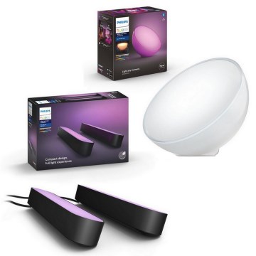 Philips - Set med 2 stycken LED RGB-dimbara bordslampor: Hue PLAY LED/6W/230V 2000-6500K + dimbar bordslampa GO LED/6W/230V 2000-6500K