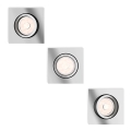 Philips - Set med 3 dimbara LED RGBW infällda downlights DONEGAL 1xGU10/4,8W/230V + fjärrkontroll