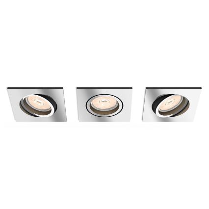 Philips - Set med 3 dimbara LED RGBW infällda takspotlights DONEGAL 3xGU10/4,8W/230V + fjärrkontroll