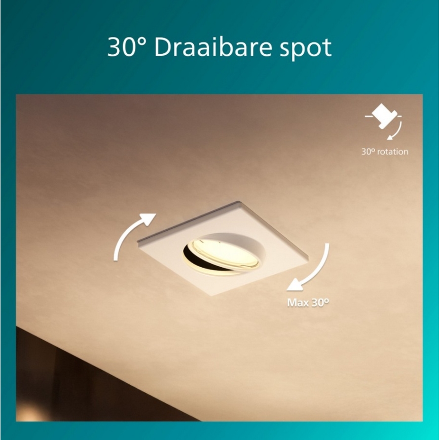 Philips - Set med 3 infällda spotlights PERIDOT 1xGU10/7W/230V vit