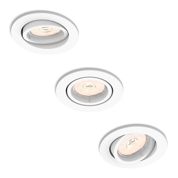 Philips - Set med 3 infällda takarmaturer PERIDOT 1xGU10/7W/230V vit