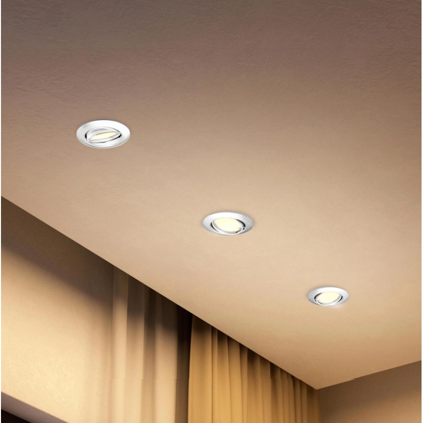 Philips - Set med 3 infällda takarmaturer PERIDOT 1xGU10/7W/230V vit