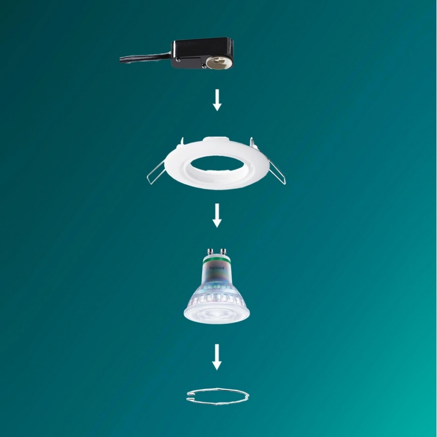 Philips - Set med 3 infällda takarmaturer PERIDOT 1xGU10/7W/230V vit