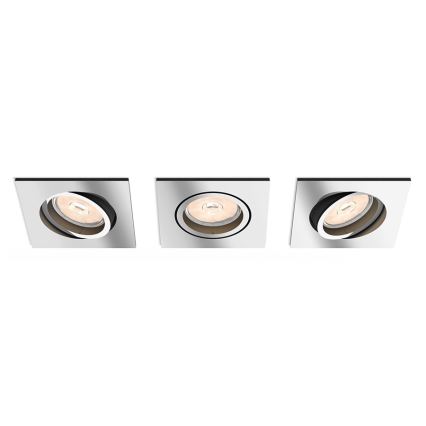 Philips - Set med 3 dimbara LED RGBW infällda downlights DONEGAL 1xGU10/4,8W/230V + fjärrkontroll