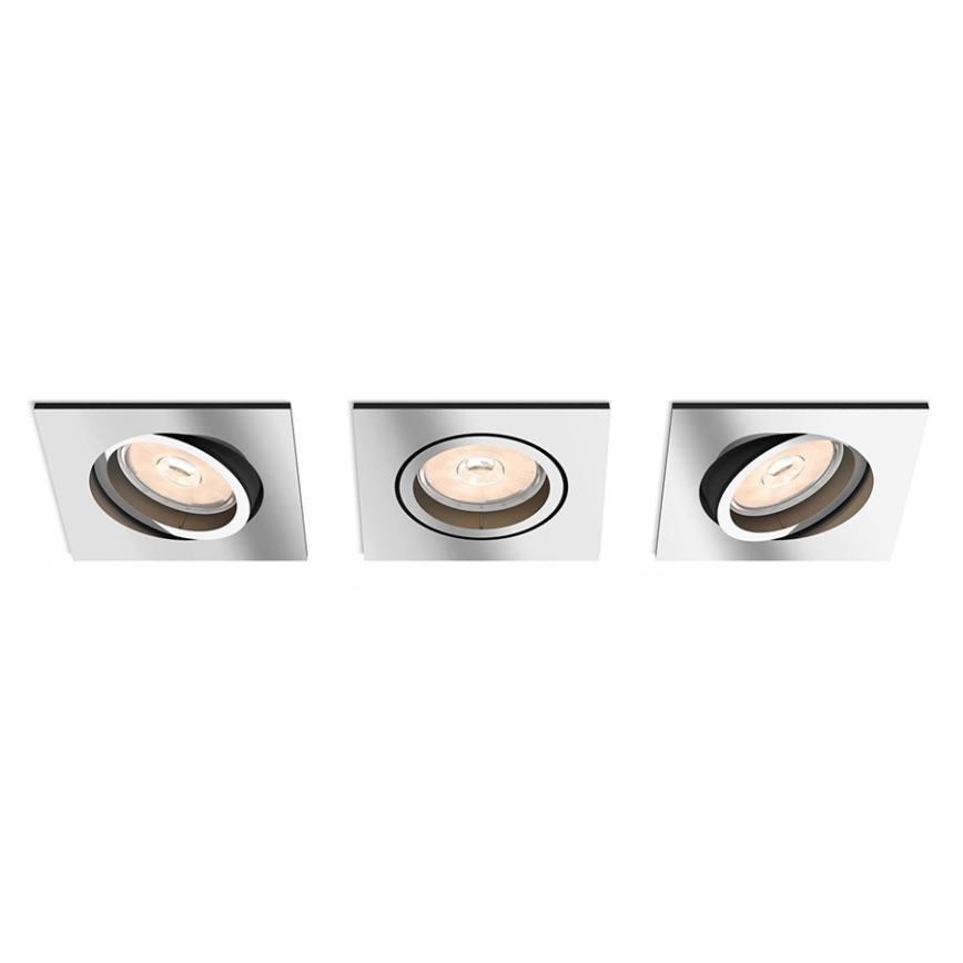 Philips - Set med 3 dimbara LED RGBW infällda downlights DONEGAL 1xGU10/4,8W/230V + fjärrkontroll