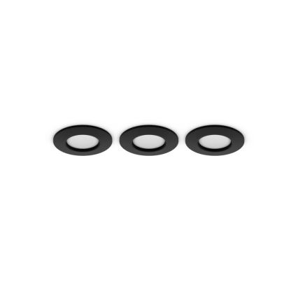 Philips - Set med 3 dimbara RGBW-LED infällda badrumsarmaturer Hue SLIM LED/8,3W/230V 1000-20000K svart P44