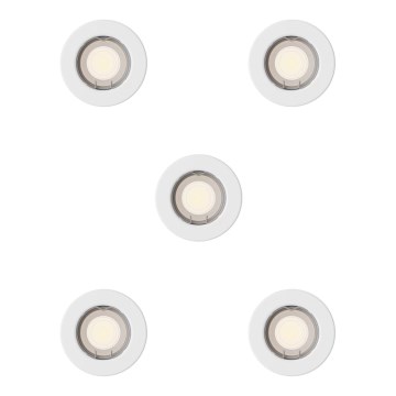 Philips - Set med 5 infällda armaturer PERIDOT 1xGU10/7W/230V vit