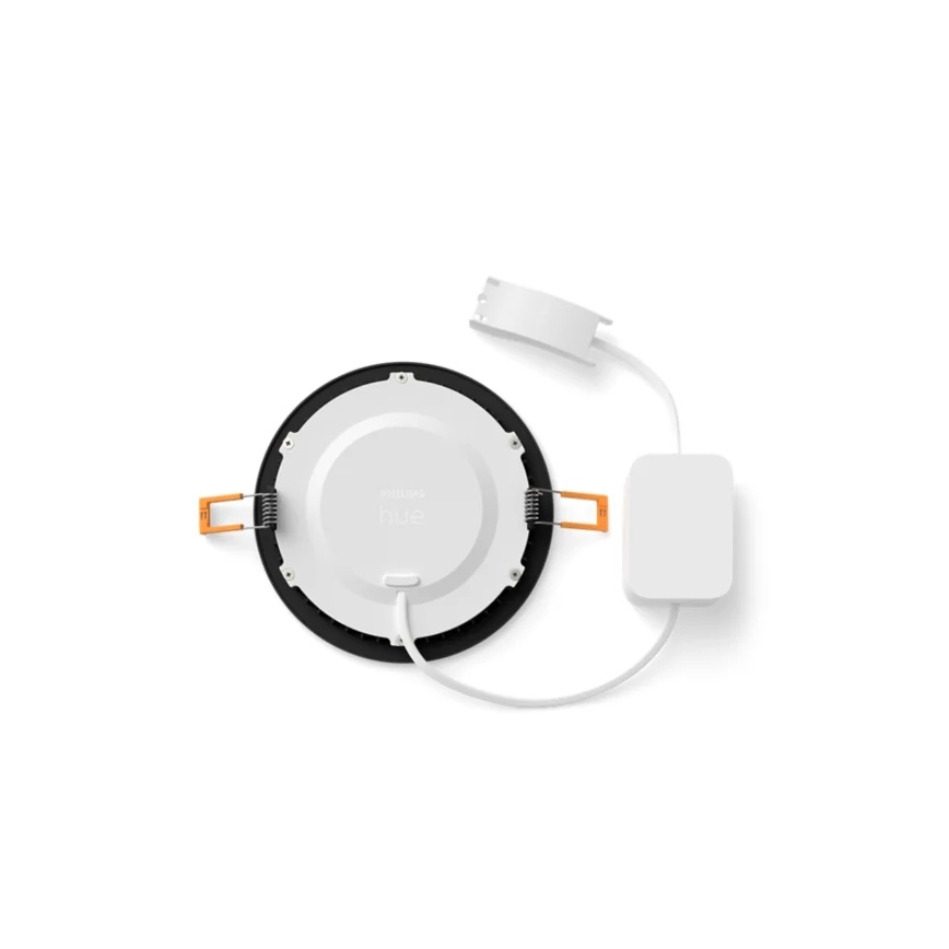Philips - Set om 2 dimbara RGBW-LED infällda badrumsdownlights Hue SLIM LED/12W/230V 2000-6500K svart IP44