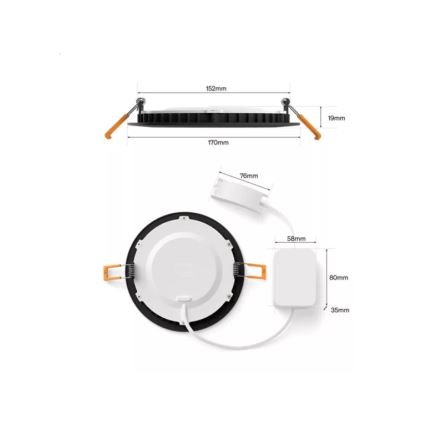 Philips - Set om 2 dimbara RGBW-LED infällda badrumsdownlights Hue SLIM LED/12W/230V 2000-6500K svart IP44