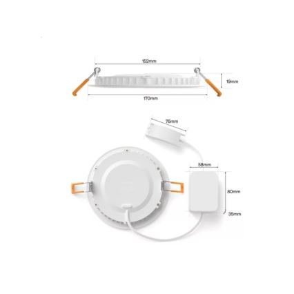 Philips - Set med 2 dimbara LED RGBW infällda badrumsarmaturer Hue SLIM LED/12W/230V 2000-6500K vit IP44