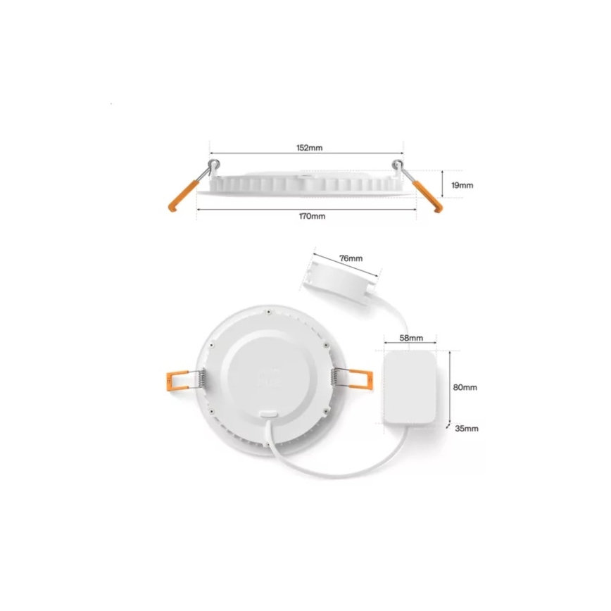Philips - Set med 2 dimbara LED RGBW infällda badrumsarmaturer Hue SLIM LED/12W/230V 2000-6500K vit IP44