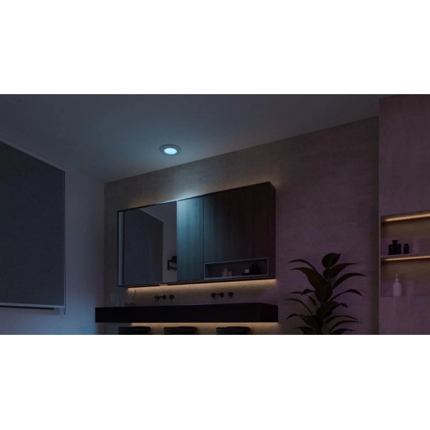 Philips - 2-pack LED RGBW dimbara infällda badrumsarmaturer Hue SLIM LED/8,3W/230V 2000-6500K vit IP44
