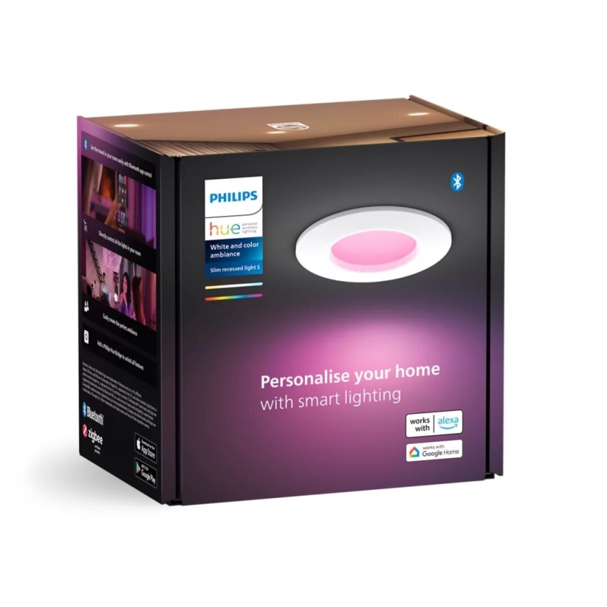 Philips - 2-pack LED RGBW dimbara infällda badrumsarmaturer Hue SLIM LED/8,3W/230V 2000-6500K vit IP44