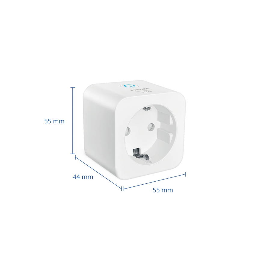 Philips - Set om 2 smarta SCHUKO-uttag 2300 W med energimätare, Wi‑Fi