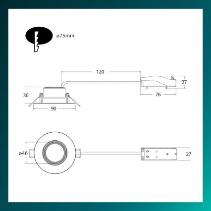 Philips - Set om 3 dimbara infällda LED-downlights CILANTRO LED/5W/230V 2700K vit