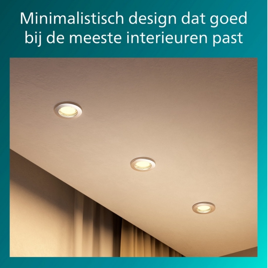 Philips - Set om 3 infällda downlights PERIDOT 1xGU10/7W/230V silver