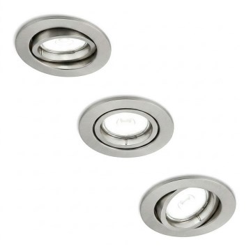 Philips - Set om 3 infällda spotlights PERIDOT 1xGU10/7W/230V, silverfärgade