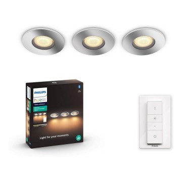 Philips - SET OM 3 LED Dimbara Badrumsarmaturer Hue ADORE 1xGU10/5W/230V IP44 + fjärrkontroll