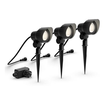 Philips - SET OM 3x LED Utomhus spotlampa LED/6W/230V 2700K IP44