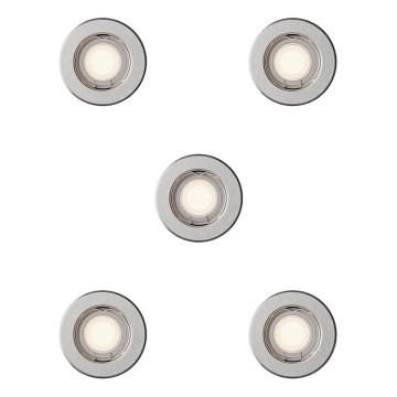 Philips - Set om 5 infällda spotlights PERIDOT 1xGU10/7W/230V silver
