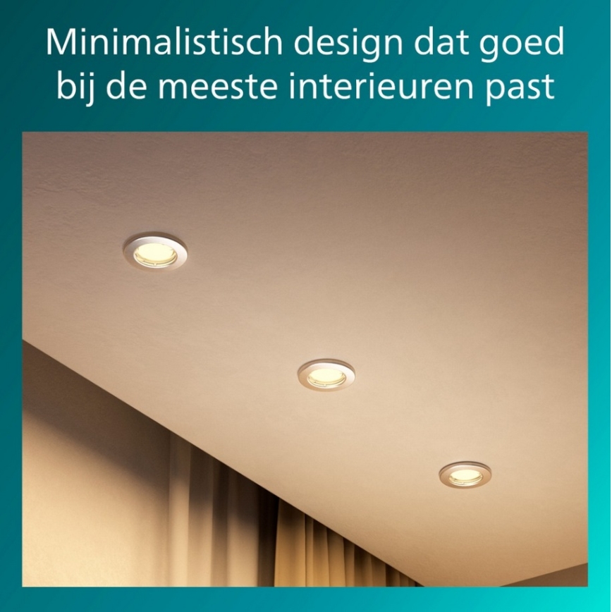 Philips - Set om 5 infällda spotlights PERIDOT 1xGU10/7W/230V silver