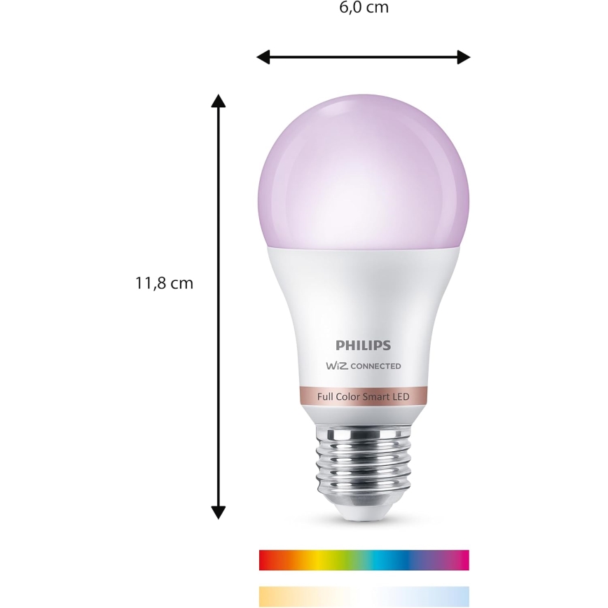 LED RGB Dimmbar lampa Philips SMART A60 E27/8,5W/230V 2200-6500K + fjärrkontroll