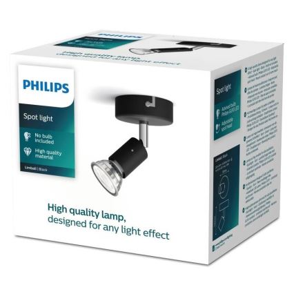 Philips - Spotlight 1xGU10/50W/230V svart