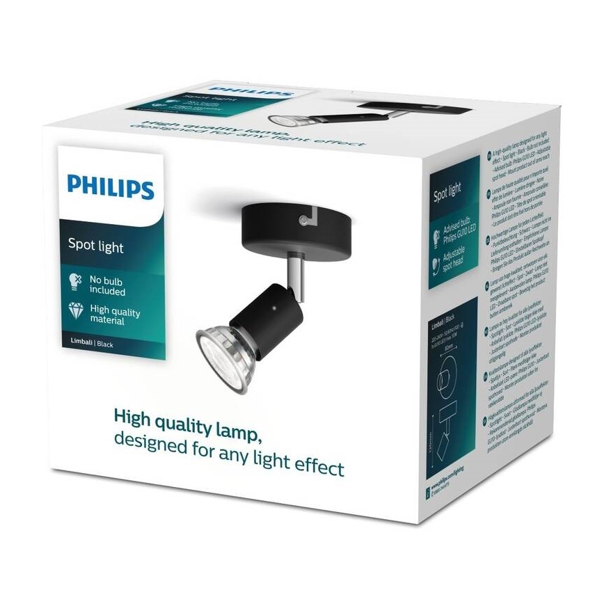 Philips - Spotlight 1xGU10/50W/230V svart