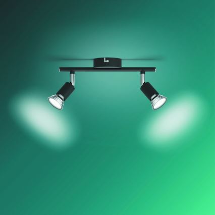 Philips - Spotlight 2xGU10/50W/230V svart