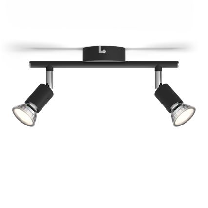 Philips - Spotlight 2xGU10/50W/230V svart