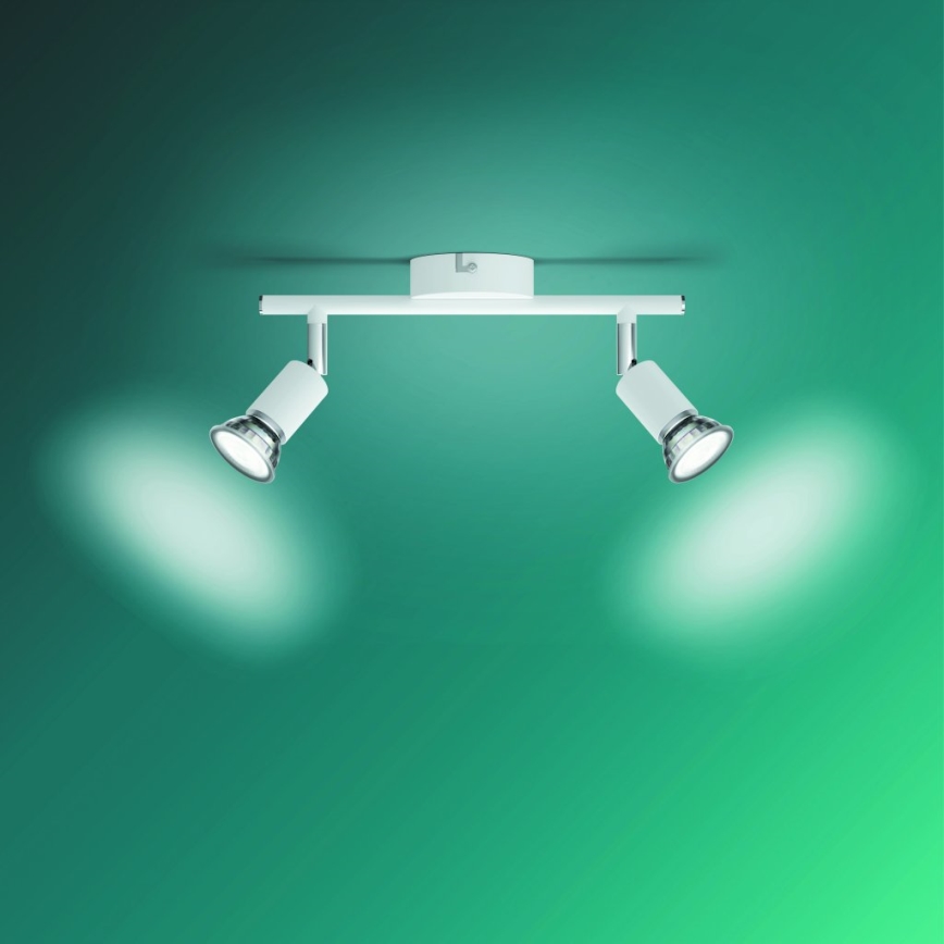 Philips - Spotlight 2xGU10/50W/230V vit