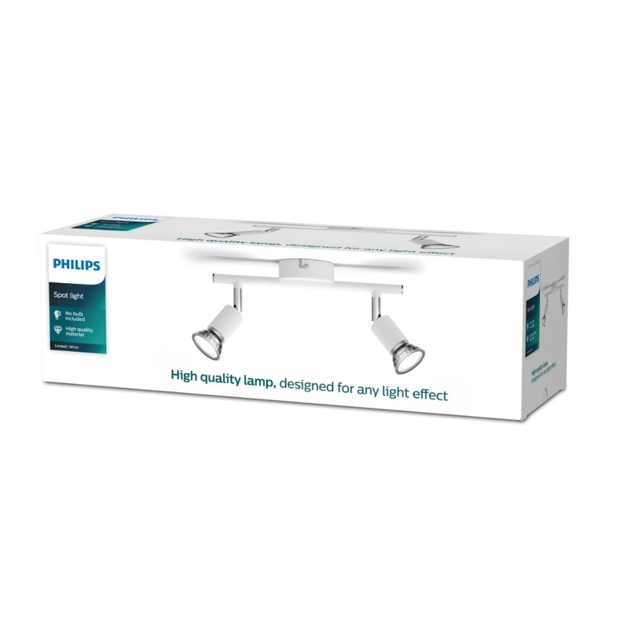 Philips - Spotlight 2xGU10/50W/230V vit