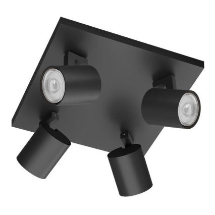 Philips - Spottlampa RUNNER 4x GU10/20W/230V svart