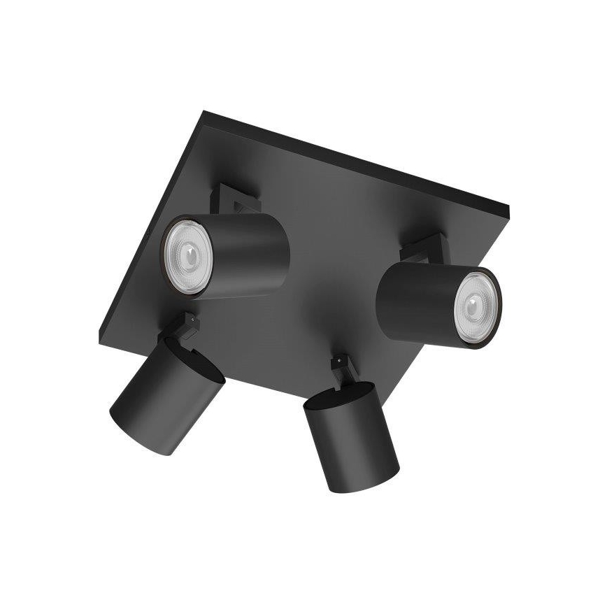 Philips - Spottlampa RUNNER 4x GU10/20W/230V svart