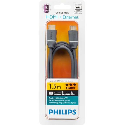 Philips SWV4432S/10 - HDMI kabel with Ethernet, HDMI 1.4 A connector 1,5m grå